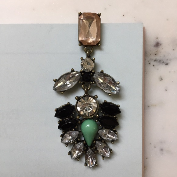 "Simone" Earrings || Clear Crystal Statement - Picture 6 of 8