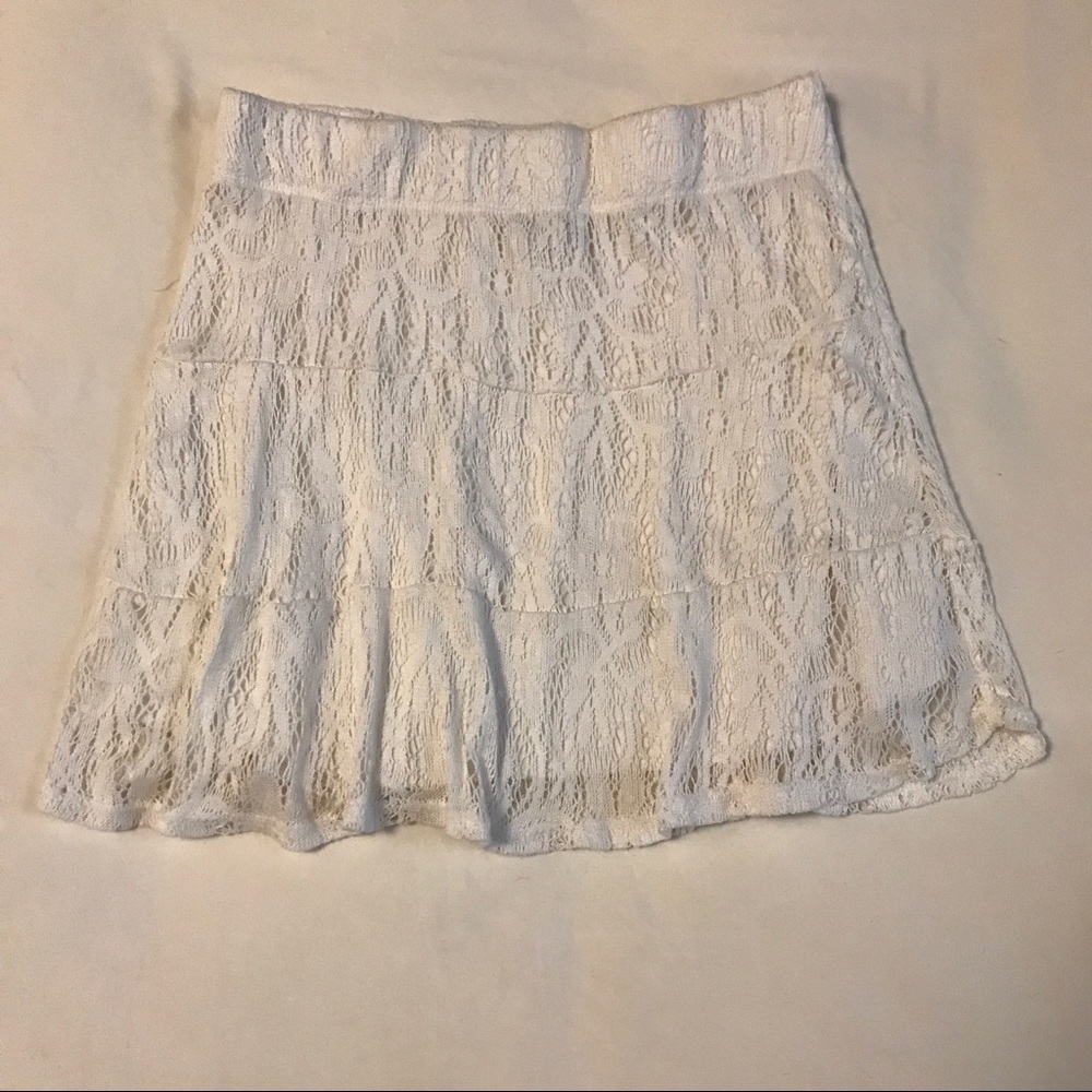 Charlotte Russe. White lacy skirt.