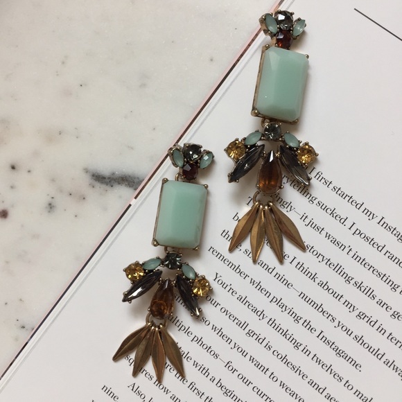 "Autumn" Earrings || Light Blue Tassel Statement - Picture 3 of 8