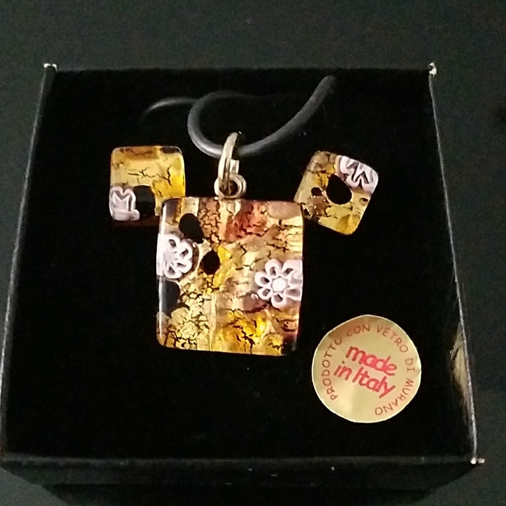 Murano Earrings and Necklace Set - from Italy
