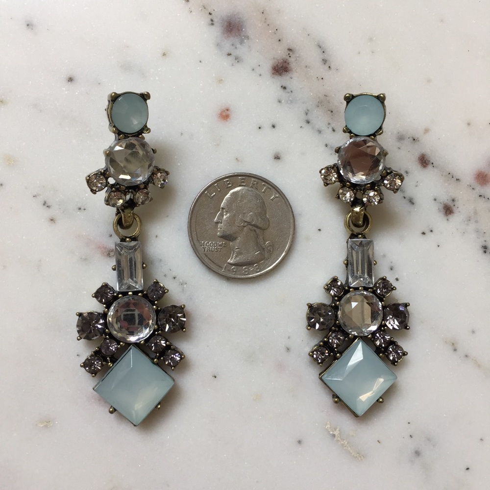 "Ella" Earrings || Blue & Clear Crystal Statement - Picture 6 of 9