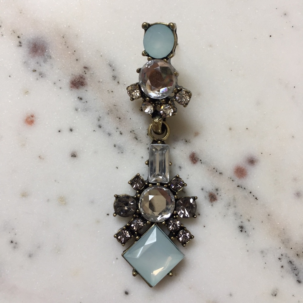 "Ella" Earrings || Blue & Clear Crystal Statement - Picture 7 of 9
