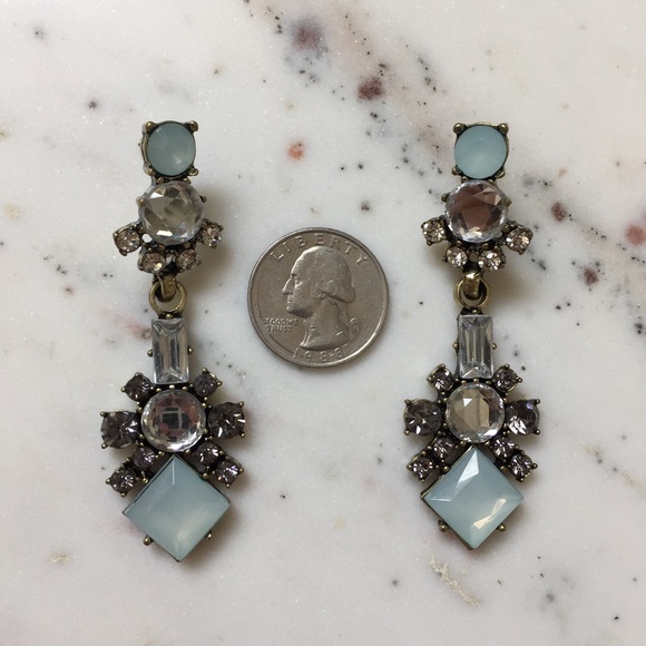 "Ella" Earrings || Blue & Clear Crystal Statement - Picture 6 of 9