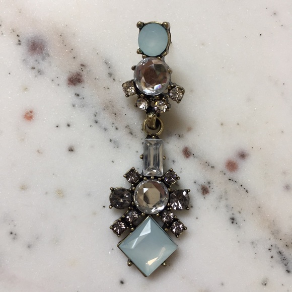 "Ella" Earrings || Blue & Clear Crystal Statement - Picture 7 of 9