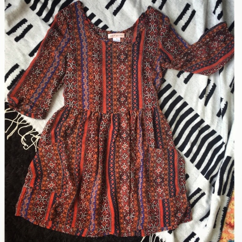 Band of Gypsies Boho Aztec Print Dress (EUC)