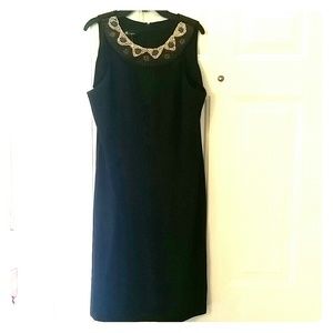 Black beaded sleevless dress
