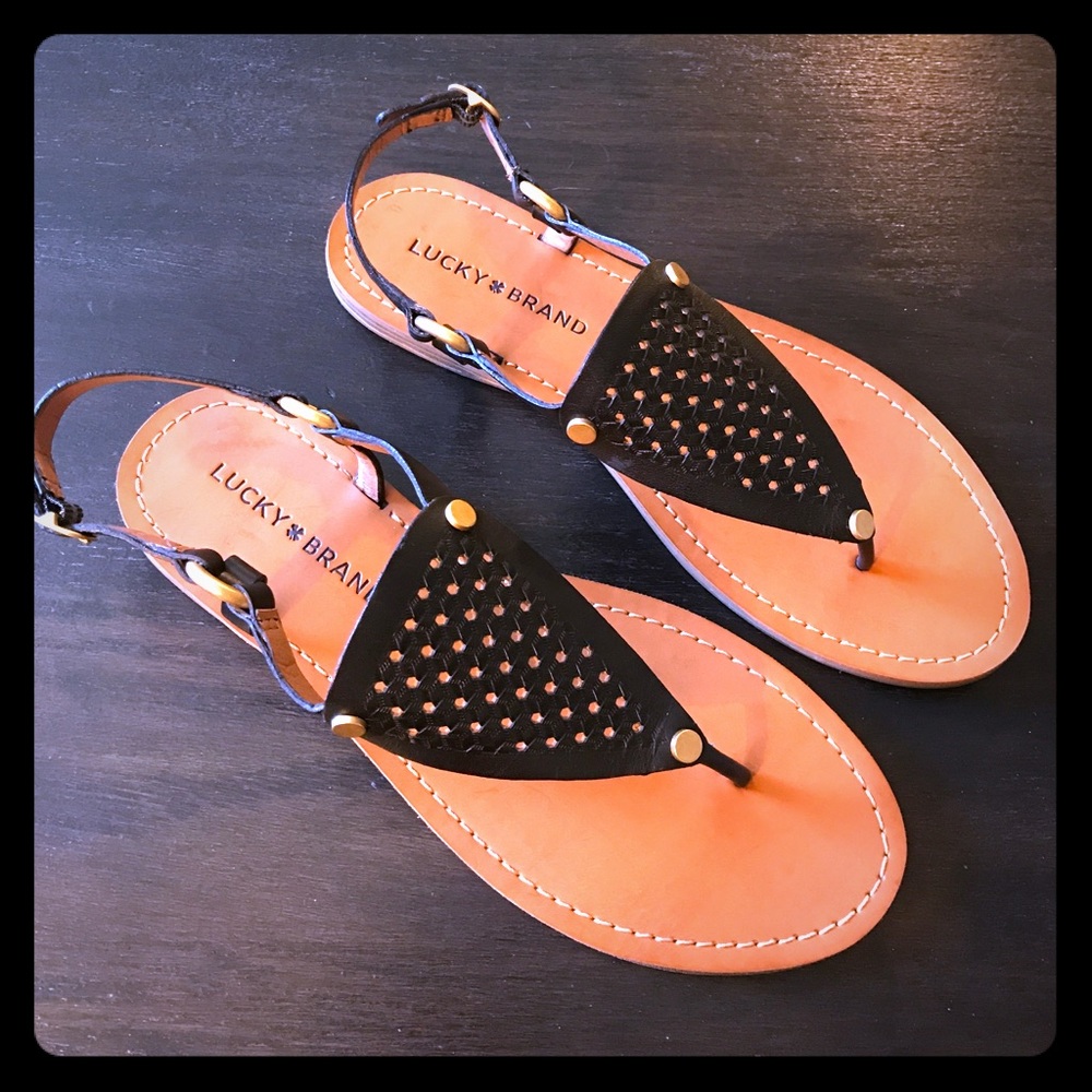 Lucky 🍀 Brand Black Abell Sandal 7 / 7.5 NWOT