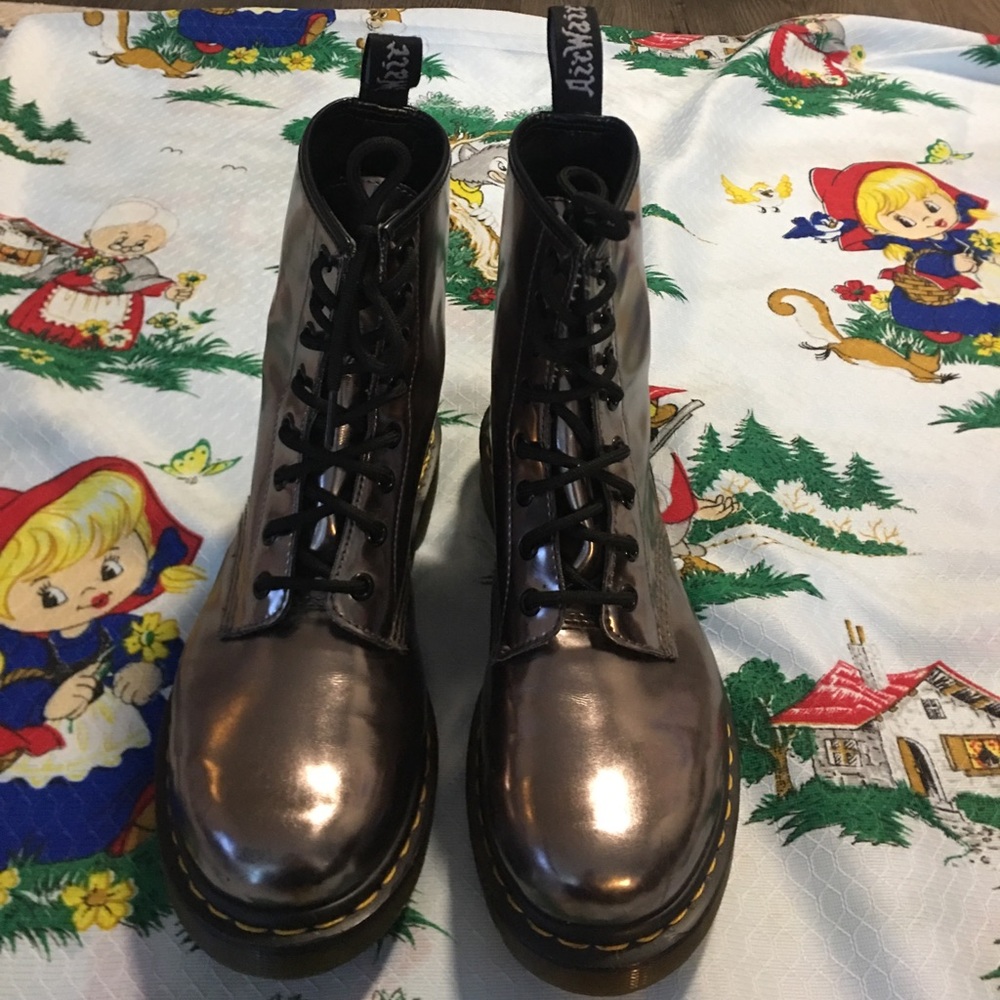 Mettalic Silver Doc Martens