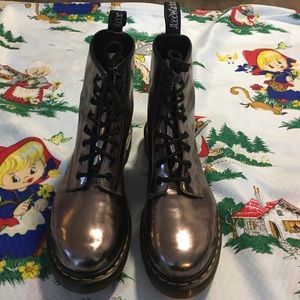 Mettalic Silver Doc Martens