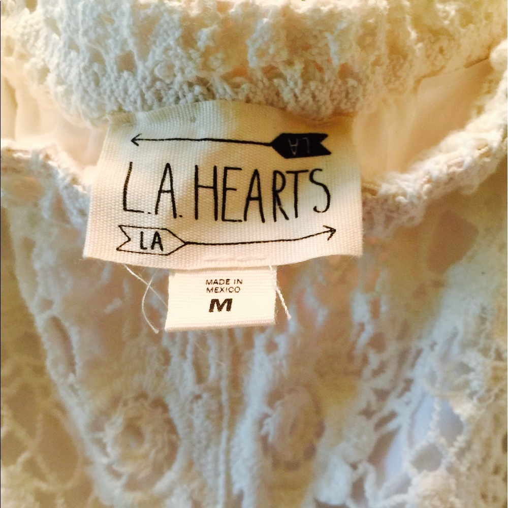 L.A. HEARTS White Cotton Fringed Shorts