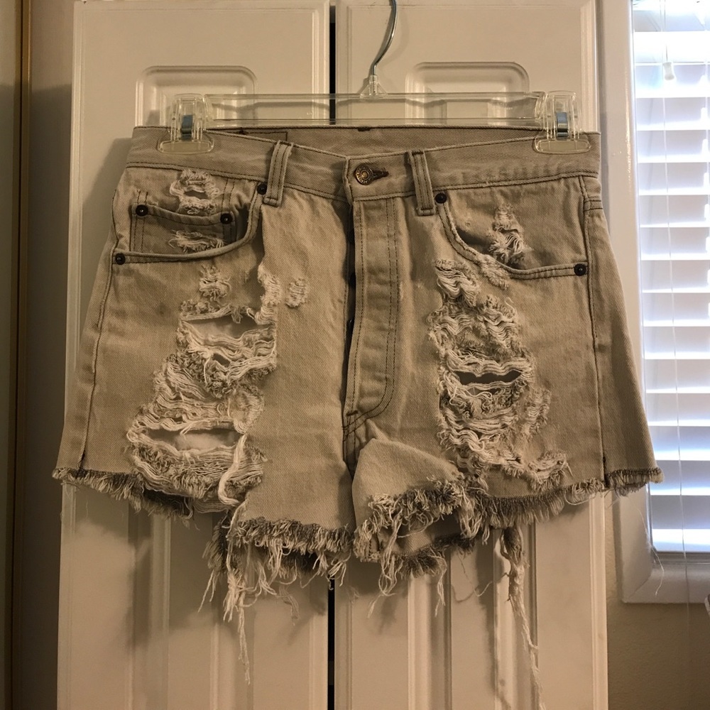 Levi's Distressed High Waisted Shorts