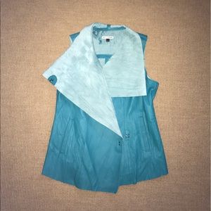 Blue wrap-around vest