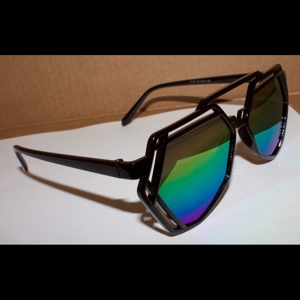 Multi-colored Mirror Sunglasses - Picture 2 of 2