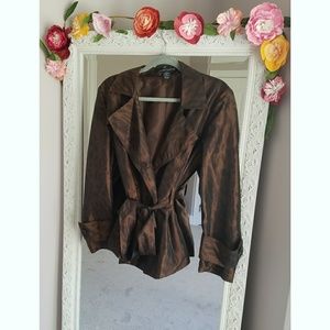 Brown Print Trench Coat