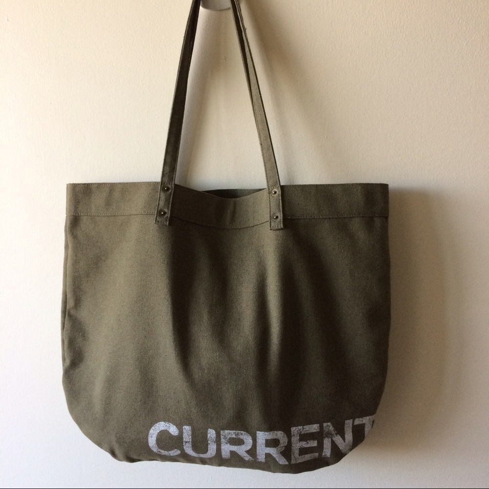 NWOT Current/Elliott Army Green Canvas Tote Bag