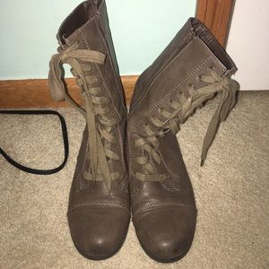 Brown Lace Up Combat Boots