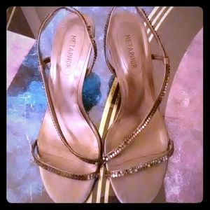 Nice Metaphor Platinum jeweled sandals