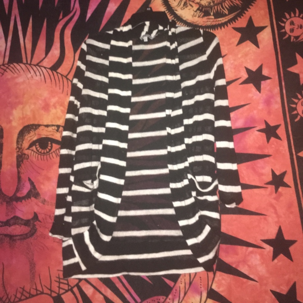 Cream/Black Charlotte Russe Cardigan, Xsmall