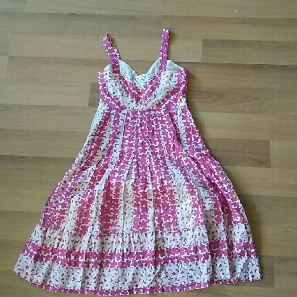 Pink and white floral dress