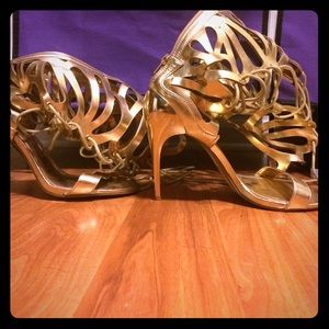 Gold Gladiator Heels