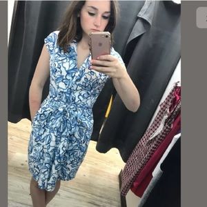 Blue Floral Ralph Lauren Wrap Dress - size 6