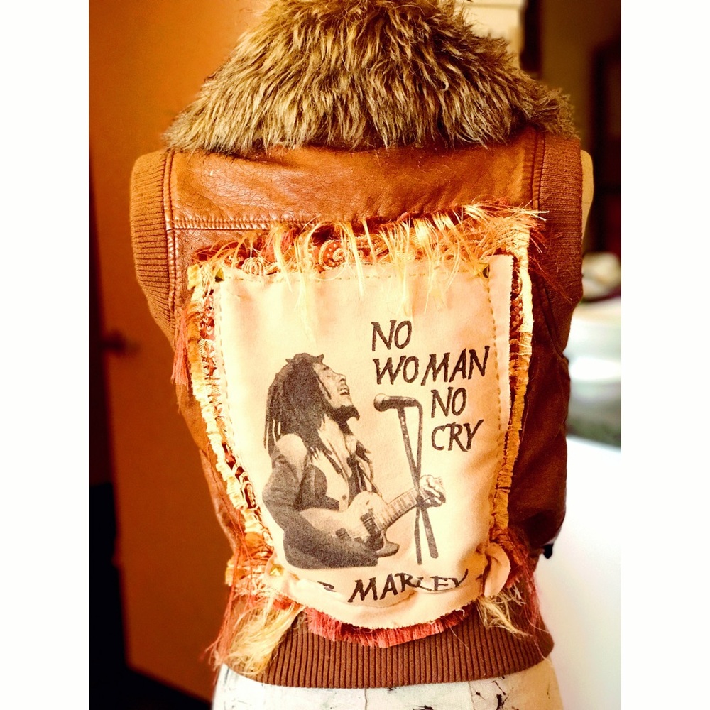 Bob Marley Faux Leather Vest