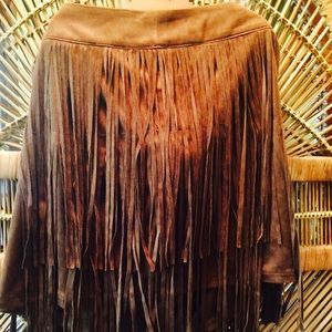 Forever XXI Suede Look Fringe Shorts Zipper
