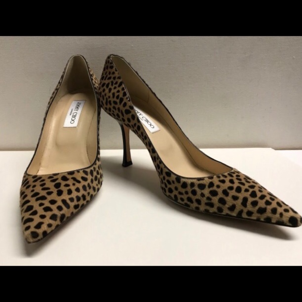 Jimmy Choo Leopard Print Pony Pointy Pump