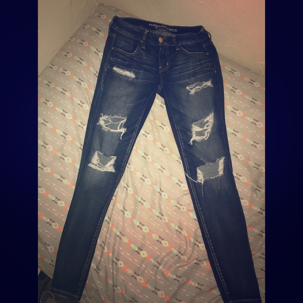 Size 8, American Eagle, Distressed, Skinny Jeans