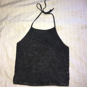 Black Halter Crop Top