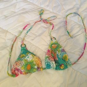 Roxy multi colored bikini top size L