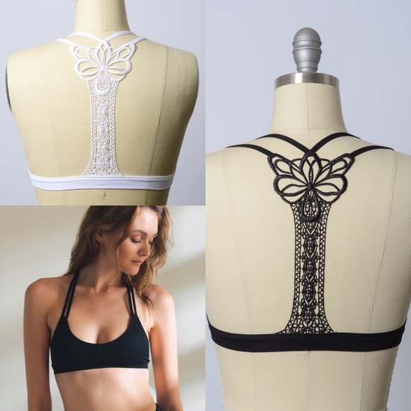 racerback butterfly back appliqué bralette tattoo - Picture 5 of 6