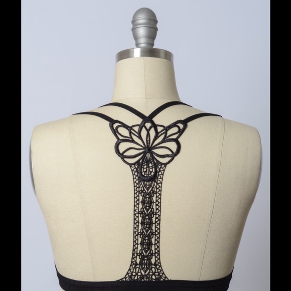 racerback butterfly back appliqué bralette tattoo - Picture 6 of 6