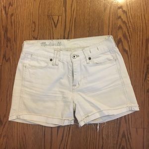 Madewell white jean shorts