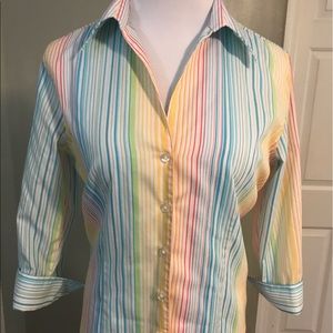 Foxcroft wrinkle-free striped blouse