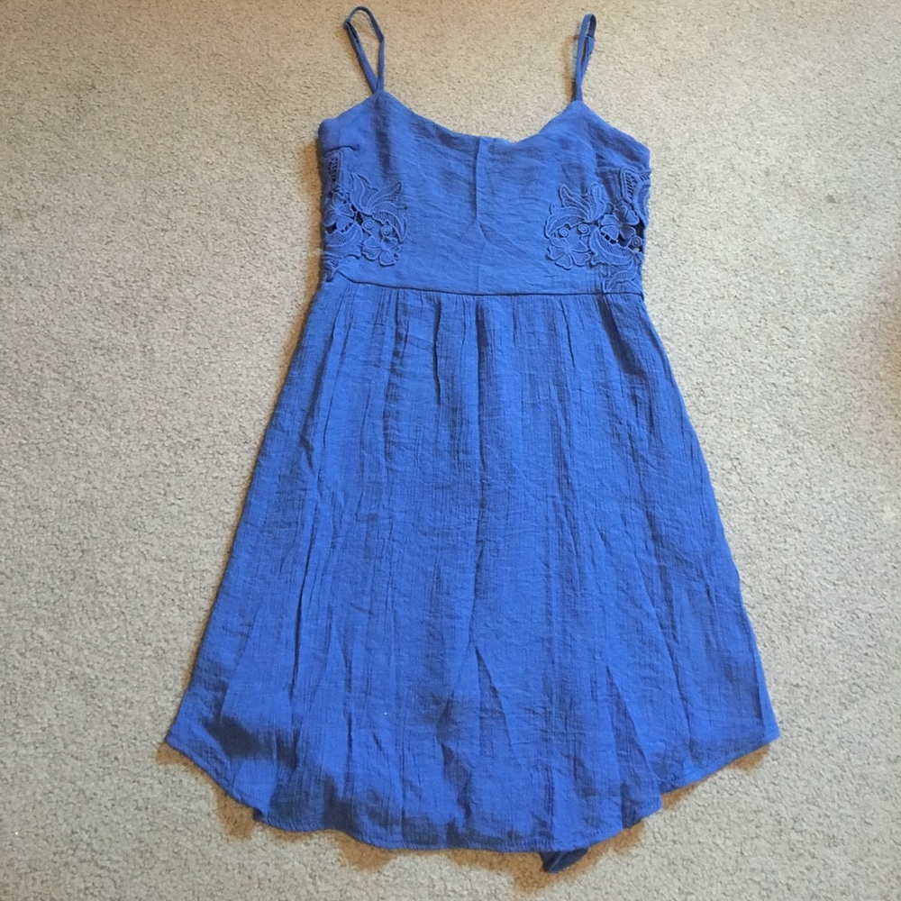 Blue Cut Out Summer Dress