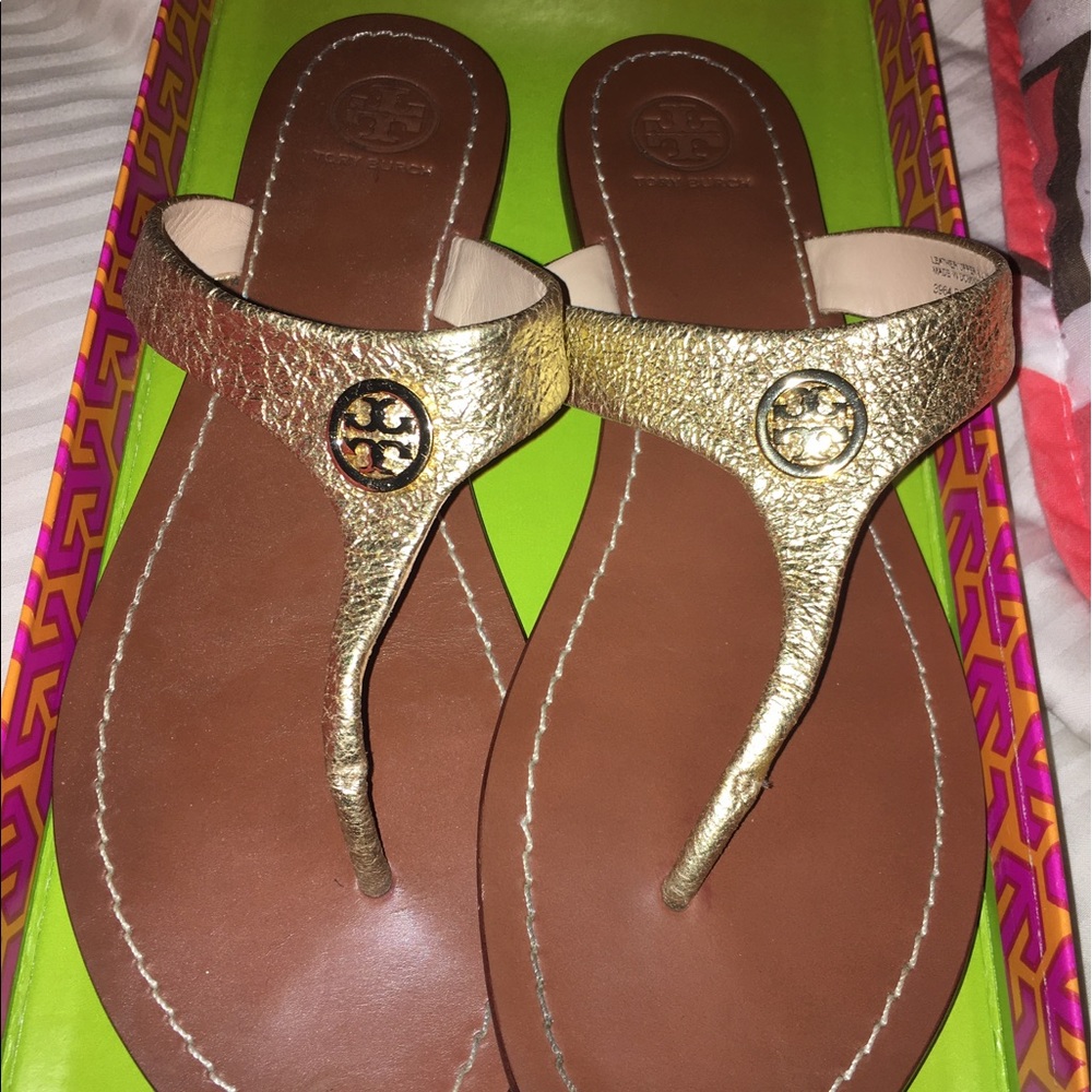 Tory Burch Saharian Gold Sandals