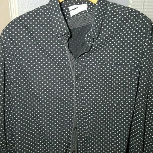 Slim fit cactus large blue button up t shirt