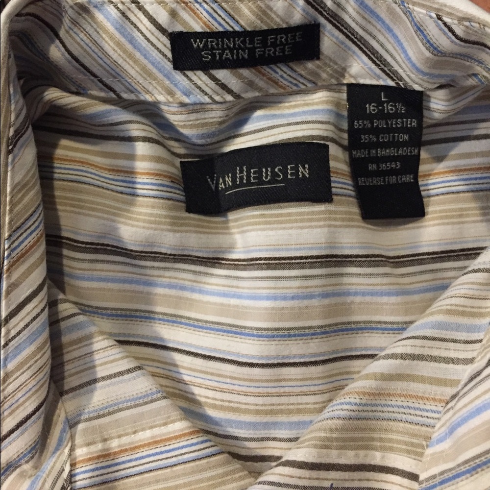 Van Heusen button down, wrinkle free, stain free