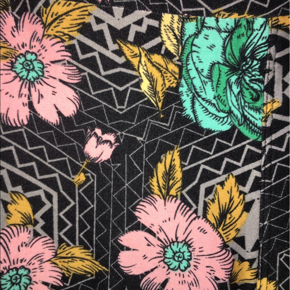 Lularoe Floral Leggings Os Print Pattern Mixing