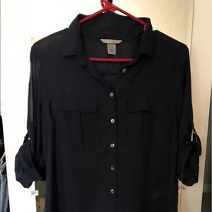 navy H&M blouse