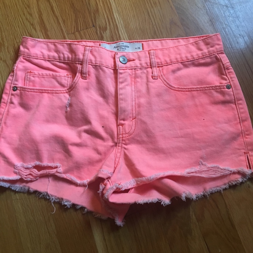 Coral jean shorts