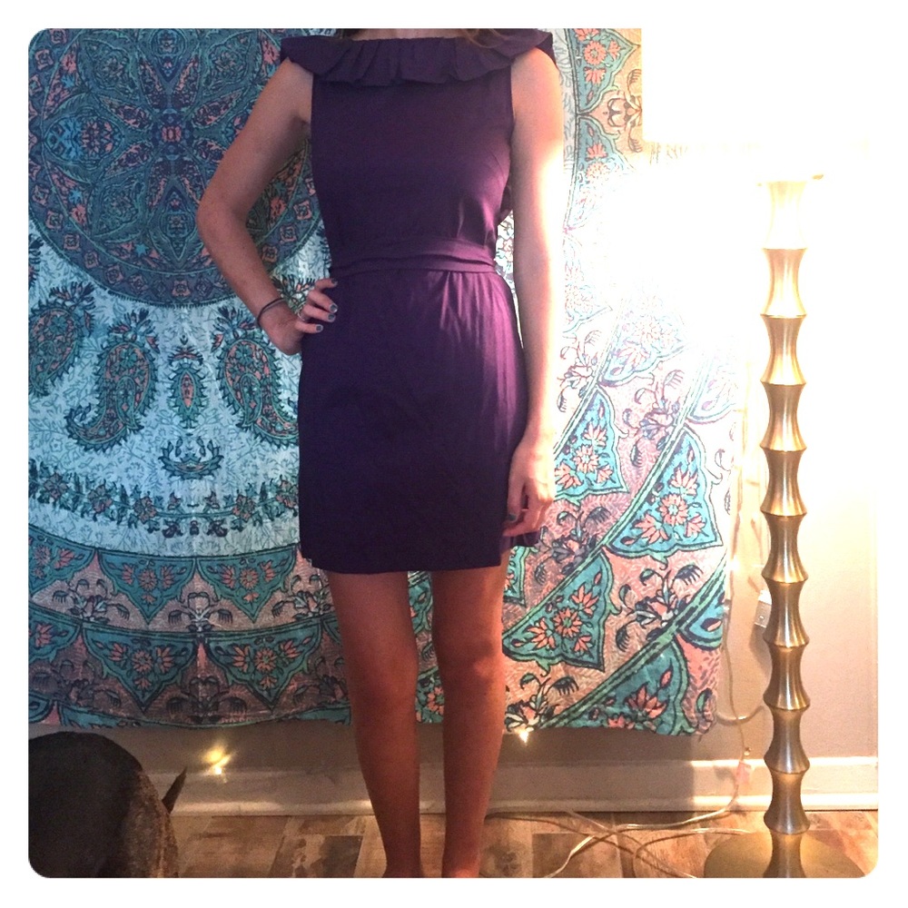 Ruffle scoop back dress