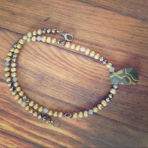 Beaded stone artisan necklace