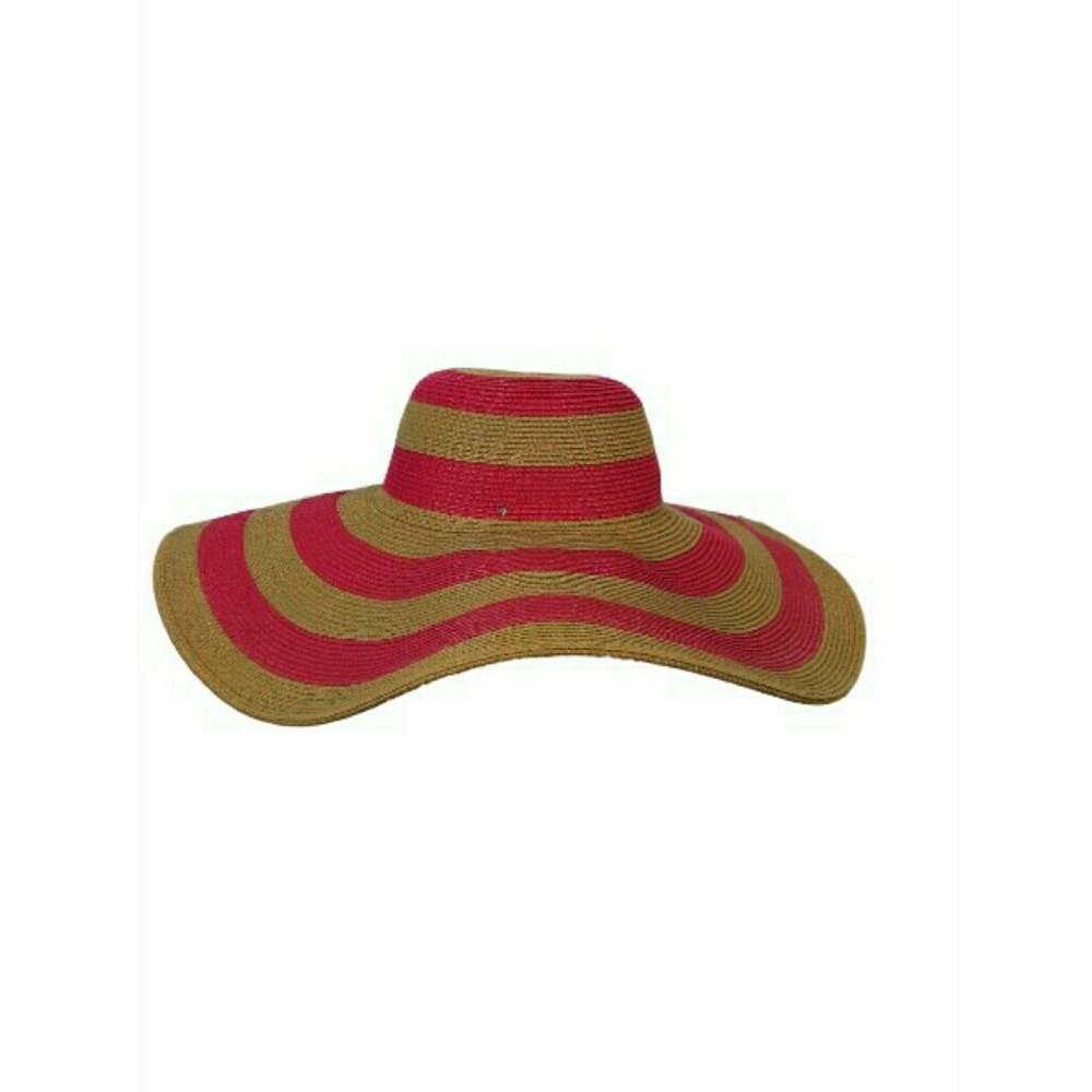 Magid Paper Straw Wide Brim Stripe Floppy Hat