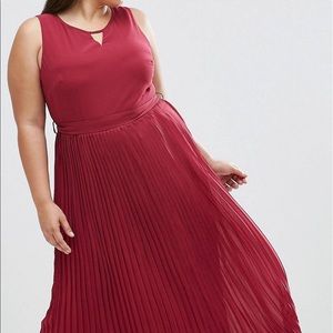 Wine colored chiffon long dress
