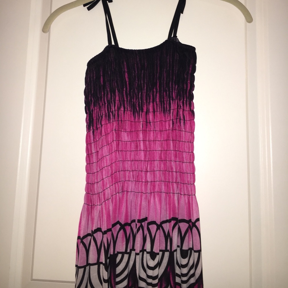 Pink and black sun dress.