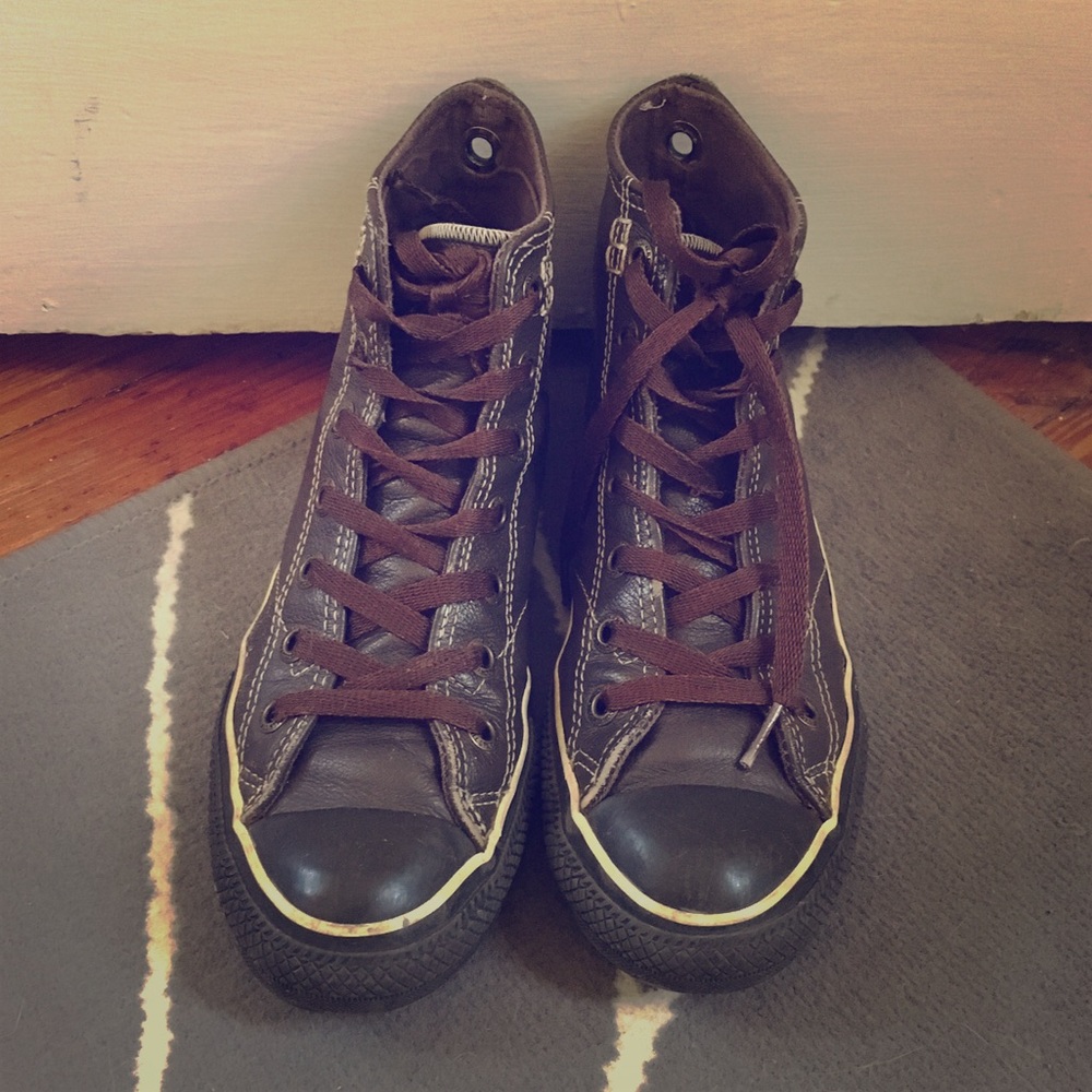 Brown Leather Converse