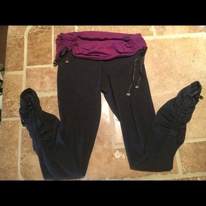 SOLD Lululemon gray/violet cotton knit yoga pants