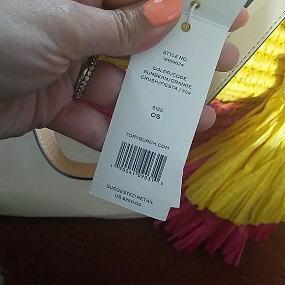 *SOLD* NWT tory burch colorblock straw beach tote - Picture 5 of 8